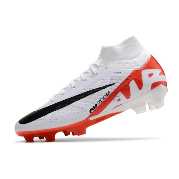 Nike Zoom Mercurial Superfly 9 Elite FG Chaussure Blanc Cramoisi Vif Noir