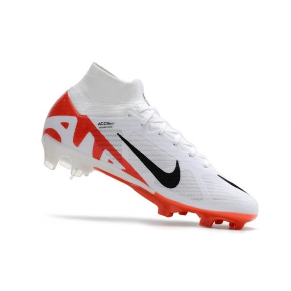Nike Zoom Mercurial Superfly 9 Elite FG Chaussure Blanc Cramoisi Vif Noir