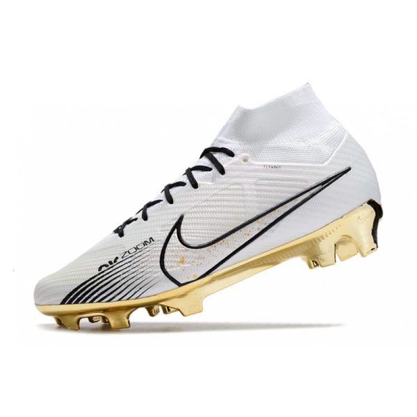Nike Zoom Mercurial Superfly 9 Elite FG Chaussure Blanc Or