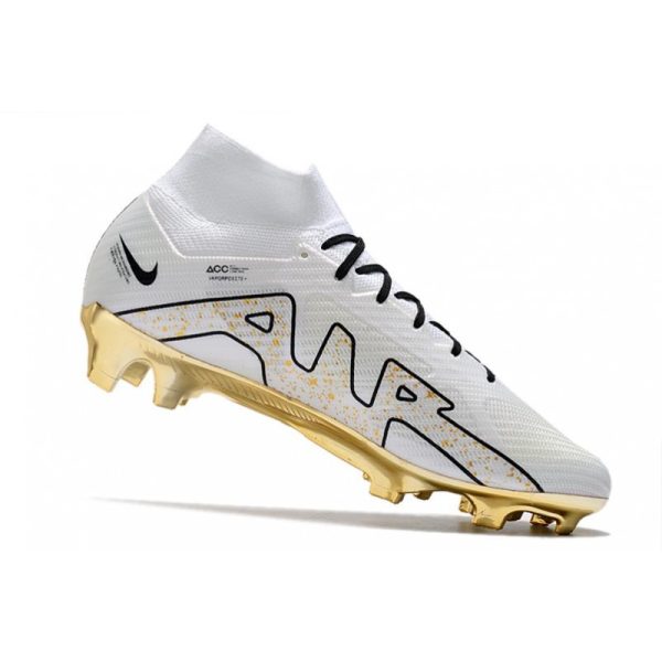 Nike Zoom Mercurial Superfly 9 Elite FG Chaussure Blanc Or