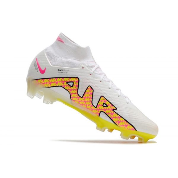Nike Zoom Mercurial Superfly 9 Elite FG Chaussure Blanc Rose Jaune
