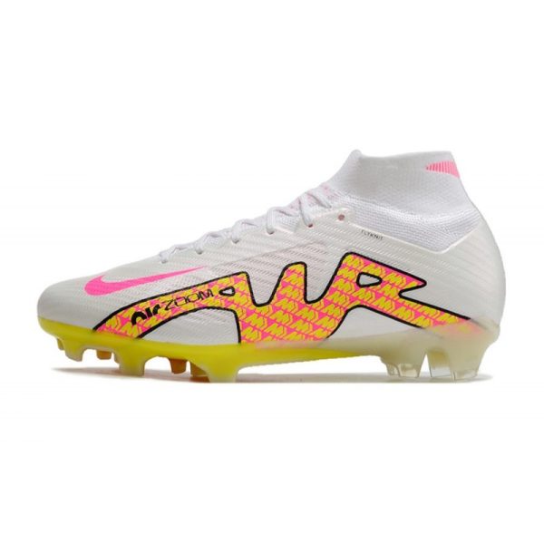 Nike Zoom Mercurial Superfly 9 Elite FG Chaussure Blanc Rose Jaune