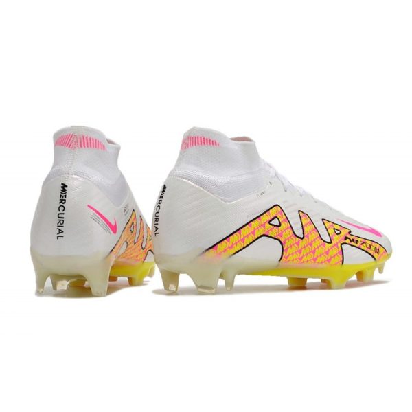 Nike Zoom Mercurial Superfly 9 Elite FG Chaussure Blanc Rose Jaune
