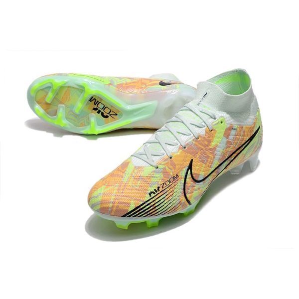 Nike Zoom Mercurial Superfly 9 Elite FG Chaussure Bonded - Vert Bleu Orange