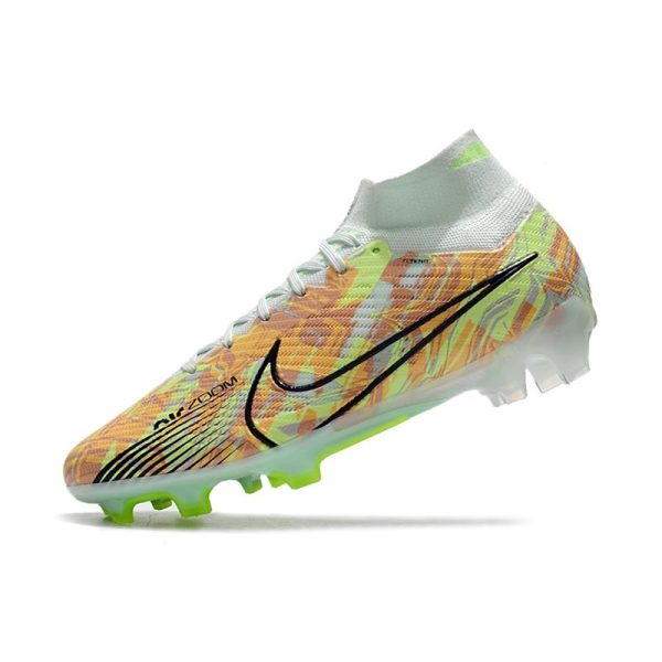 Nike Zoom Mercurial Superfly 9 Elite FG Chaussure Bonded - Vert Bleu Orange