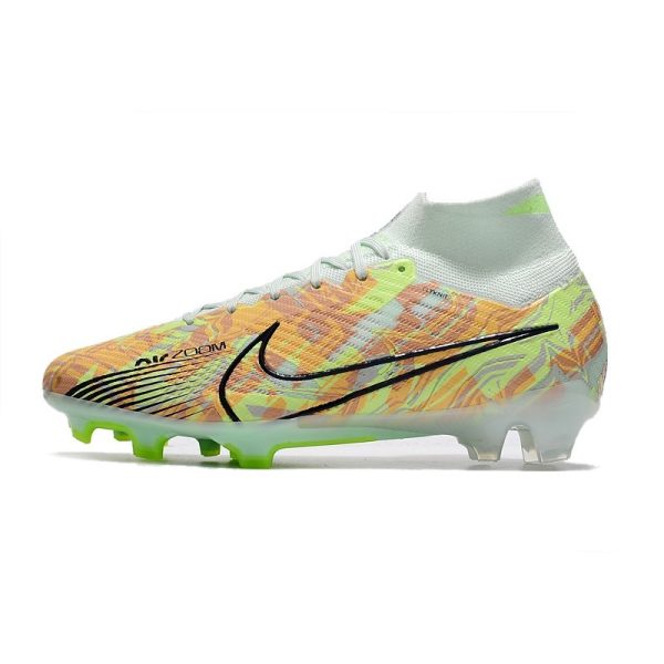 Nike Zoom Mercurial Superfly 9 Elite FG Chaussure Bonded - Vert Bleu Orange