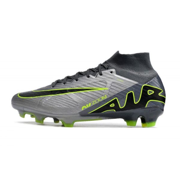 Nike Zoom Mercurial Superfly 9 Elite FG Chaussure Gris Noir Vert