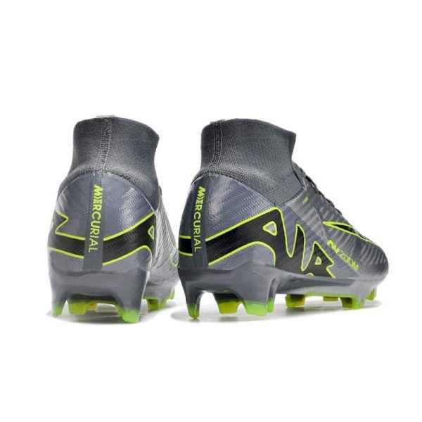 Nike Zoom Mercurial Superfly 9 Elite FG Chaussure Gris Noir Vert