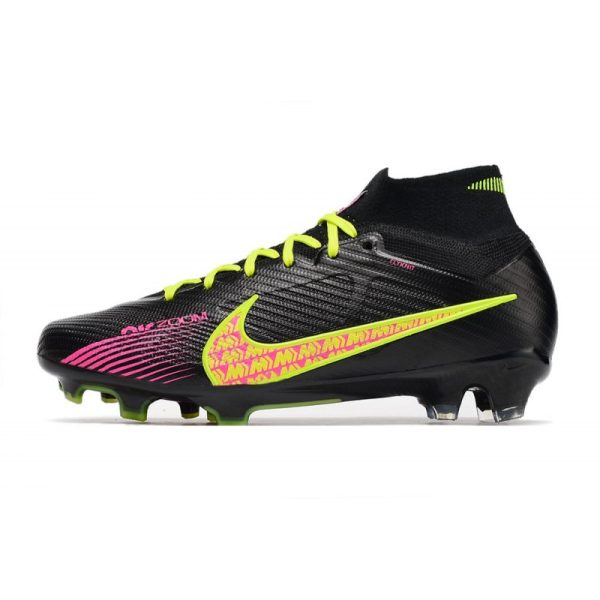 Nike Zoom Mercurial Superfly 9 Elite FG Chaussure Noir Rose Jaune