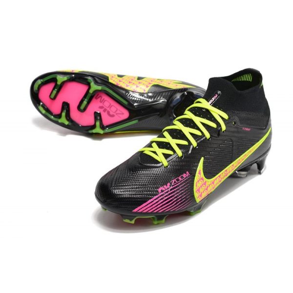 Nike Zoom Mercurial Superfly 9 Elite FG Chaussure Noir Rose Jaune