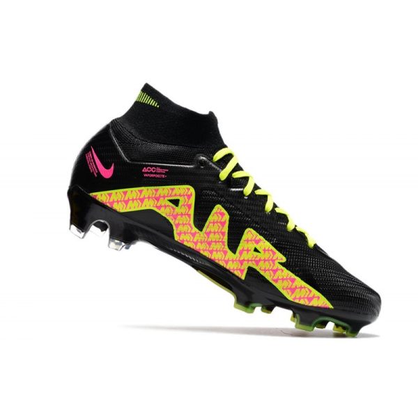 Nike Zoom Mercurial Superfly 9 Elite FG Chaussure Noir Rose Jaune