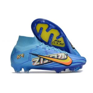 Nike Zoom Mercurial Superfly 9 Elite FG Chaussure X Mbappe Bleu Baltique Blanc