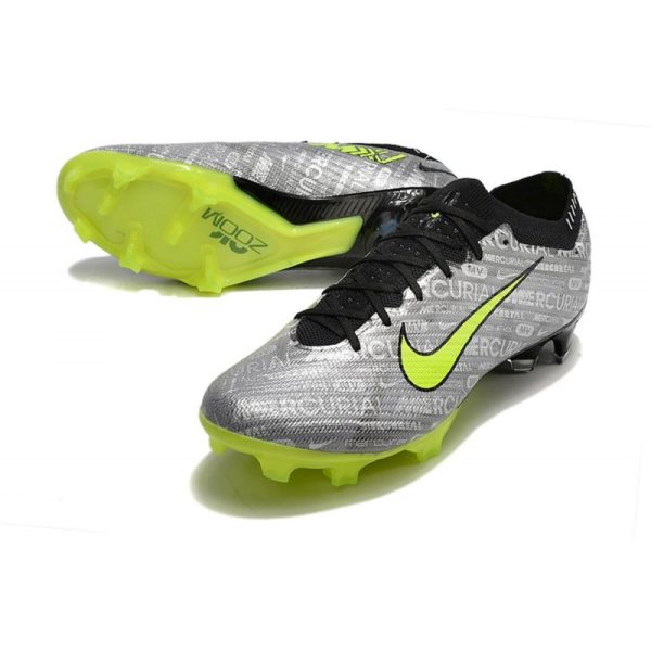 Nike Zoom Mercurial Vapor 15 Elite FG Neuf Argent Métallique Vert Noir