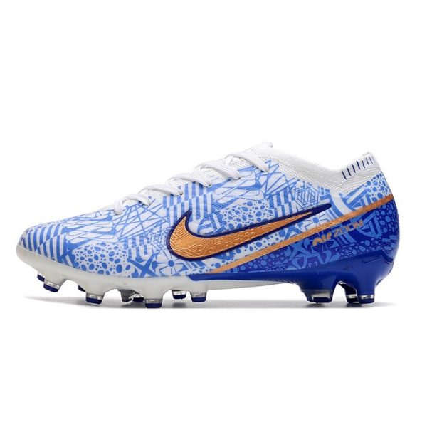 Nike Zoom Mercurial Vapor XV Elite AG-Pro Blanc Bleu Or