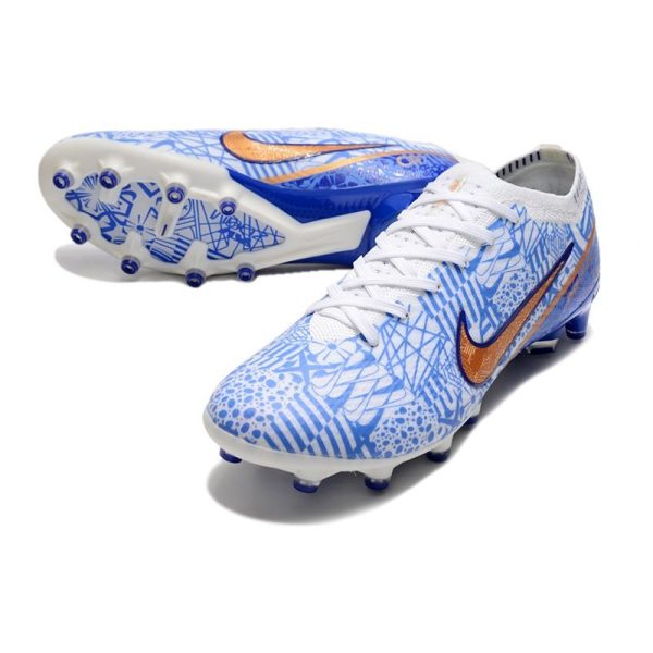Nike Zoom Mercurial Vapor XV Elite AG-Pro Blanc Bleu Or
