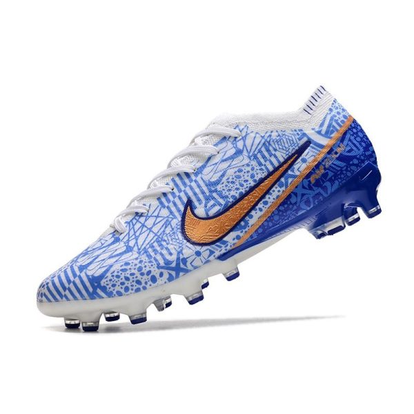Nike Zoom Mercurial Vapor XV Elite AG-Pro Blanc Bleu Or