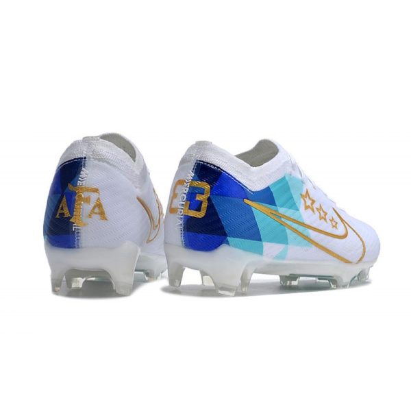 Nike Zoom Mercurial Vapor XV Elite FG Blanc Bleu Or