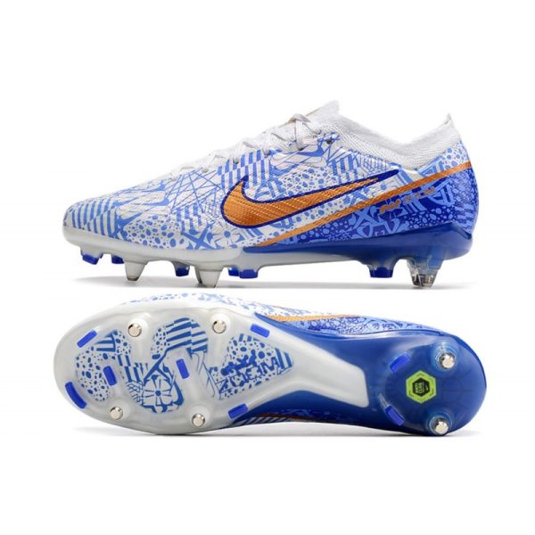 Nike Zoom Mercurial Vapor XV Elite Sg Pro Blanc Bleu