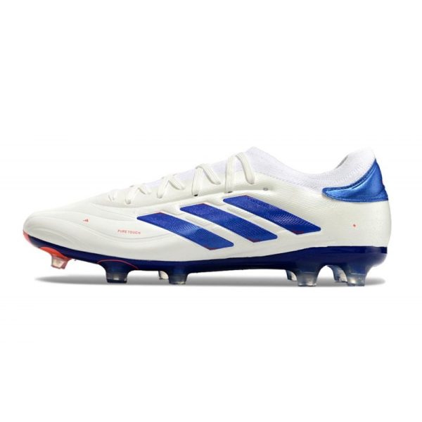 adidas Copa Pure II Elite+ FG Crampons Blanc Ftwr Bleu Lucide Rouge Solaire