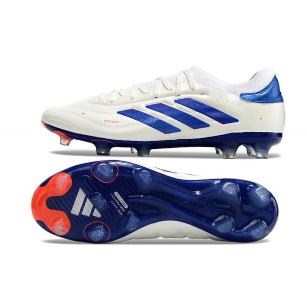 adidas Copa Pure II Elite+ FG Crampons Blanc Ftwr Bleu Lucide Rouge Solaire