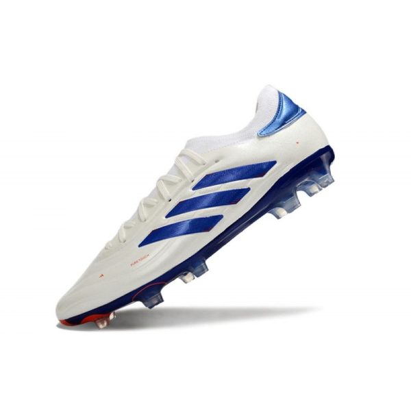adidas Copa Pure II Elite+ FG Crampons Blanc Ftwr Bleu Lucide Rouge Solaire