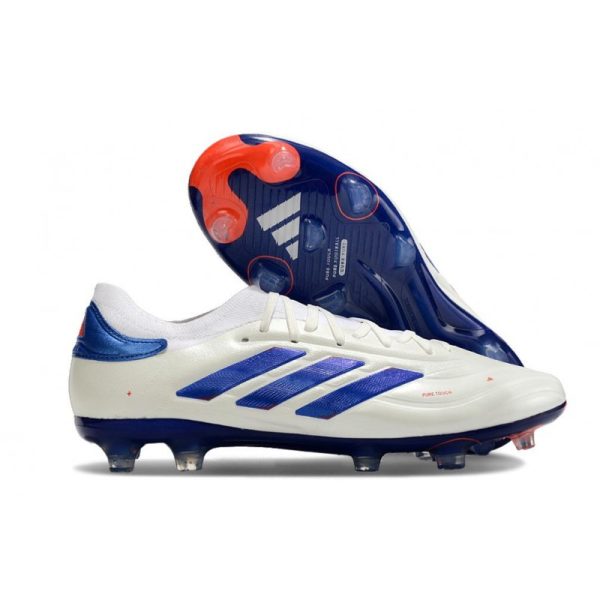 adidas Copa Pure II Elite+ FG Crampons Blanc Ftwr Bleu Lucide Rouge Solaire