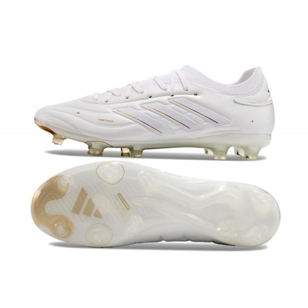 adidas Copa Pure II Elite+ FG Crampons Cuir Blanc Ftwr Or Métallique