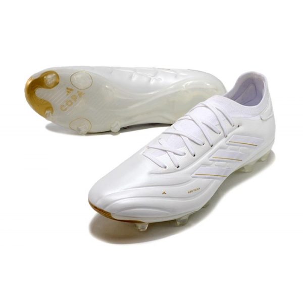 adidas Copa Pure II Elite+ FG Crampons Cuir Blanc Ftwr Or Métallique