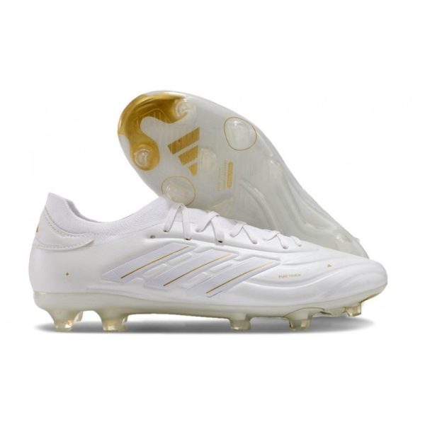 adidas Copa Pure II Elite+ FG Crampons Cuir Blanc Ftwr Or Métallique