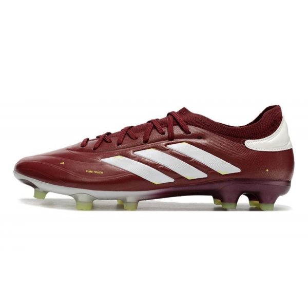 adidas Copa Pure II Elite+ FG Crampons Rouge Ombre Blanc Jaune Solaire Equipe