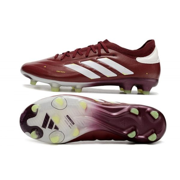 adidas Copa Pure II Elite+ FG Crampons Rouge Ombre Blanc Jaune Solaire Equipe