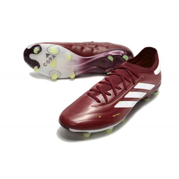 adidas Copa Pure II Elite+ FG Crampons Rouge Ombre Blanc Jaune Solaire Equipe