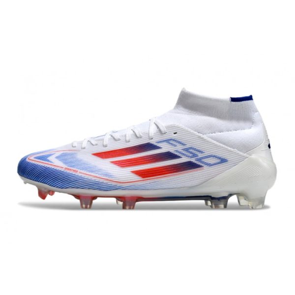 adidas F50 Elite Mid FG Nouvel Advancement - Blanc Rouge Bleu