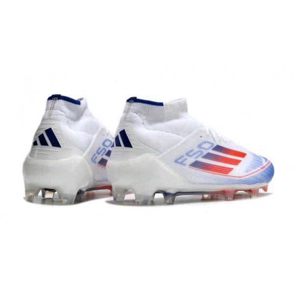 adidas F50 Elite Mid FG Nouvel Advancement - Blanc Rouge Bleu