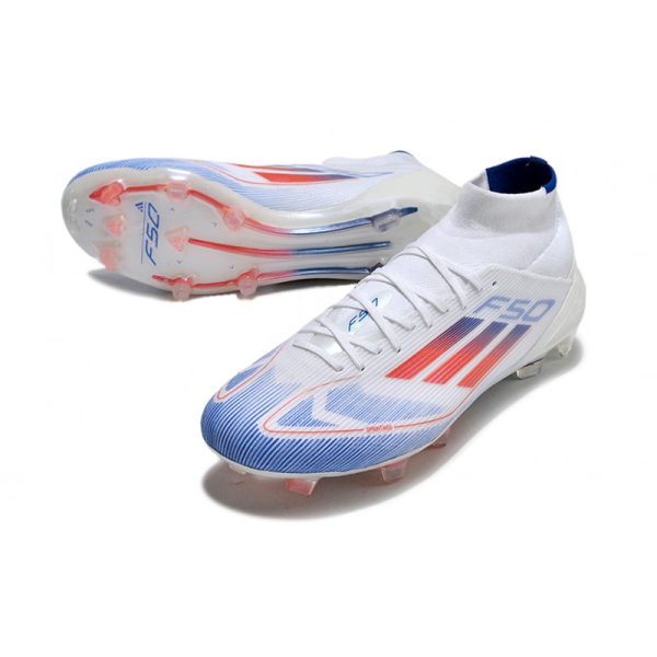 adidas F50 Elite Mid FG Nouvel Advancement - Blanc Rouge Bleu