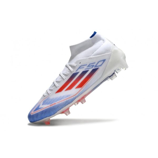 adidas F50 Elite Mid FG Nouvel Advancement - Blanc Rouge Bleu