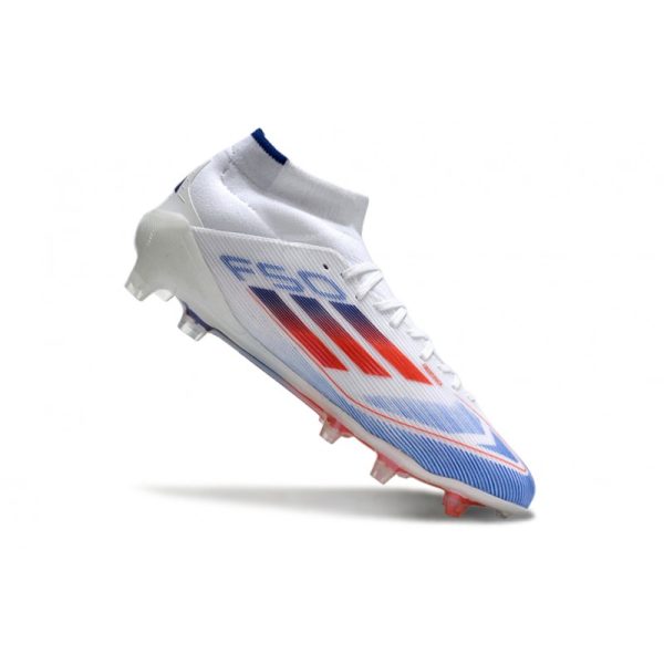 adidas F50 Elite Mid FG Nouvel Advancement - Blanc Rouge Bleu