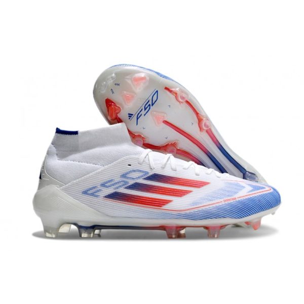 adidas F50 Elite Mid FG Nouvel Advancement - Blanc Rouge Bleu