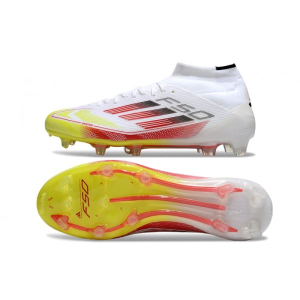 adidas F50 Elite Mid FG Nouvel Advancement - Blanc Rouge Jaune