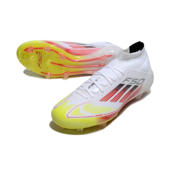 adidas F50 Elite Mid FG Nouvel Advancement - Blanc Rouge Jaune