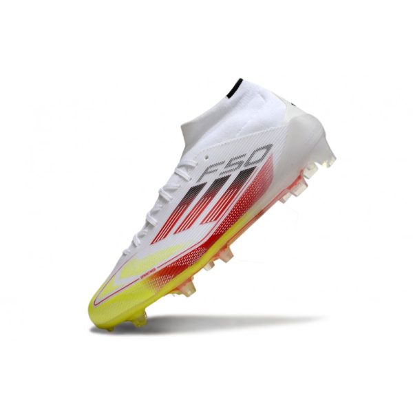 adidas F50 Elite Mid FG Nouvel Advancement - Blanc Rouge Jaune