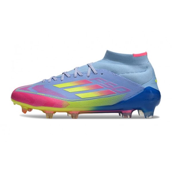 adidas F50 Elite Mid FG Nouvel Bleu Fusion Citron Lucide Rose Lucide