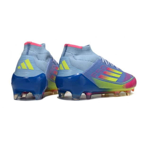 adidas F50 Elite Mid FG Nouvel Bleu Fusion Citron Lucide Rose Lucide