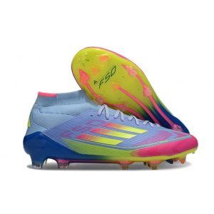 adidas F50 Elite Mid FG Nouvel Bleu Fusion Citron Lucide Rose Lucide