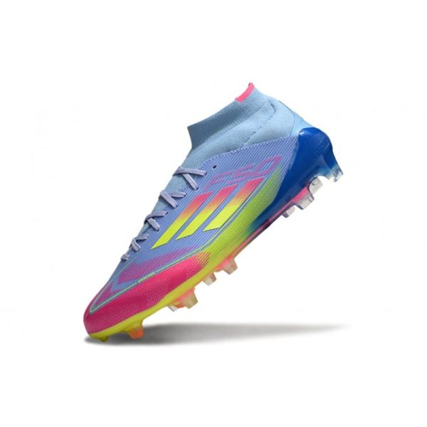 adidas F50 Elite Mid FG Nouvel Bleu Fusion Citron Lucide Rose Lucide