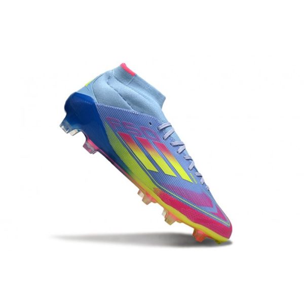 adidas F50 Elite Mid FG Nouvel Bleu Fusion Citron Lucide Rose Lucide