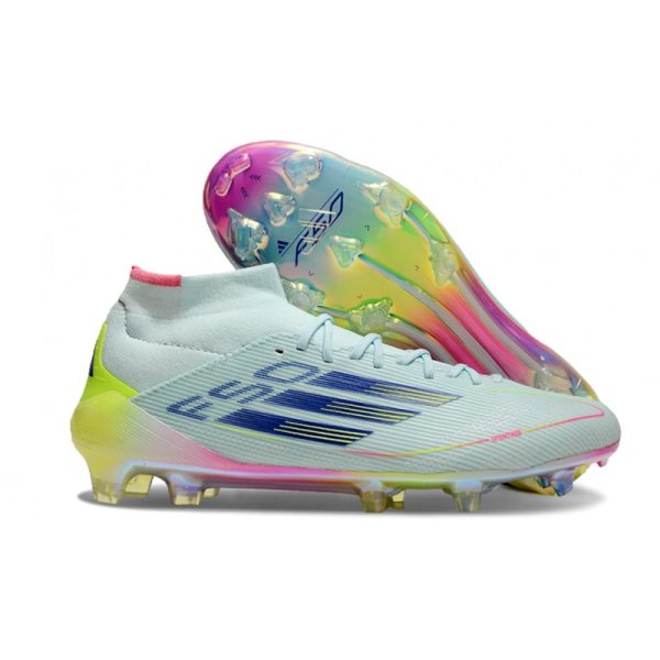 Chaussure de foot adidas F50 Elite Mid FG Nouvel Stellar Icon - Bleu Jaune