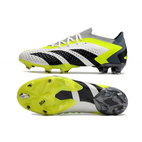 adidas Predator Accuracy.1 Low FG Homme Blanc Noir Citron Lucide