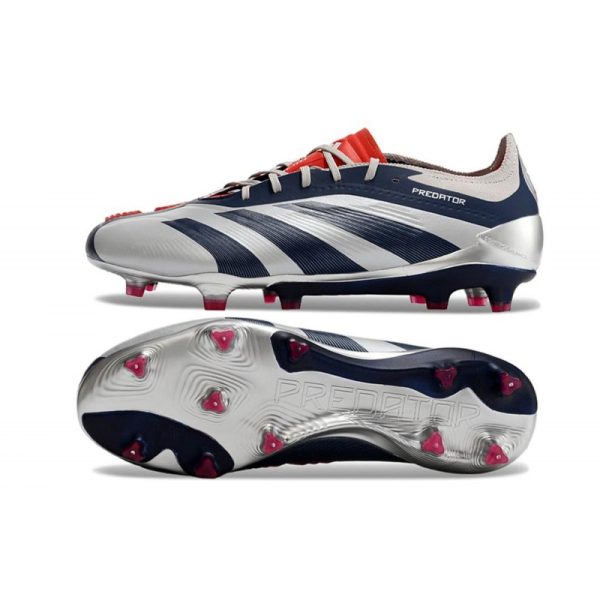 adidas Predator Elite FG Chaussure Argent Noir Rouge