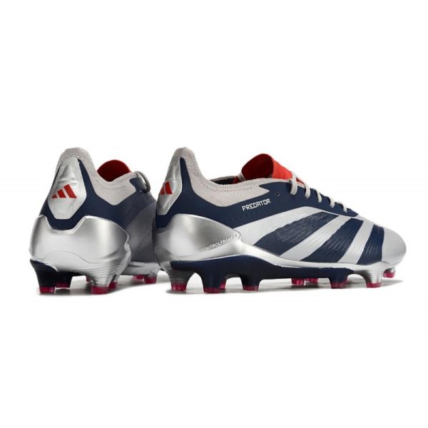 adidas Predator Elite FG Chaussure Argent Noir Rouge